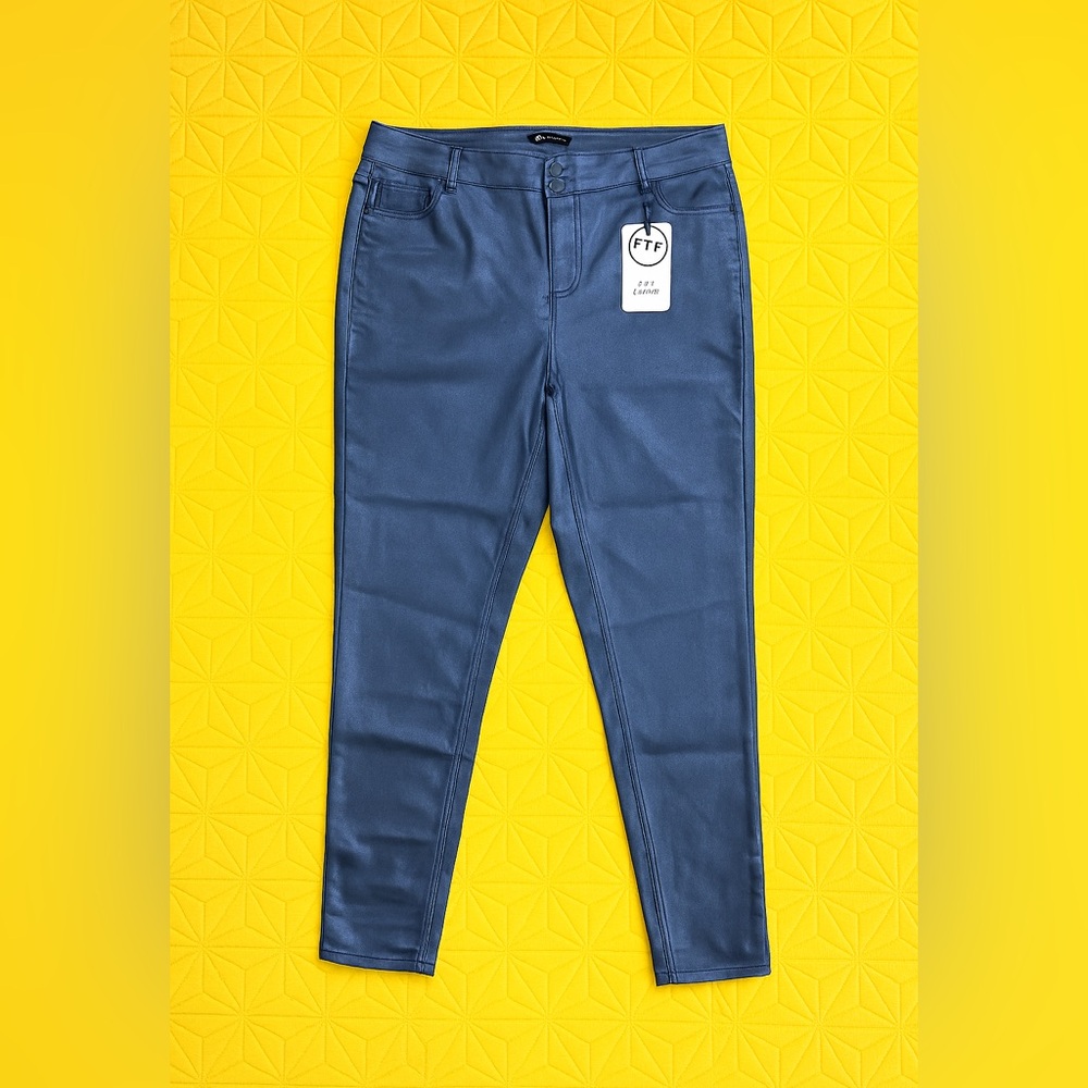 Coated Skinny Pants | Sleek Faux Leather Look | Size 3x